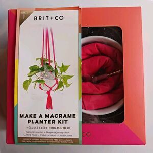 Macrame Planter Kit DIY By Brit  and Co Hot Pink NEW
